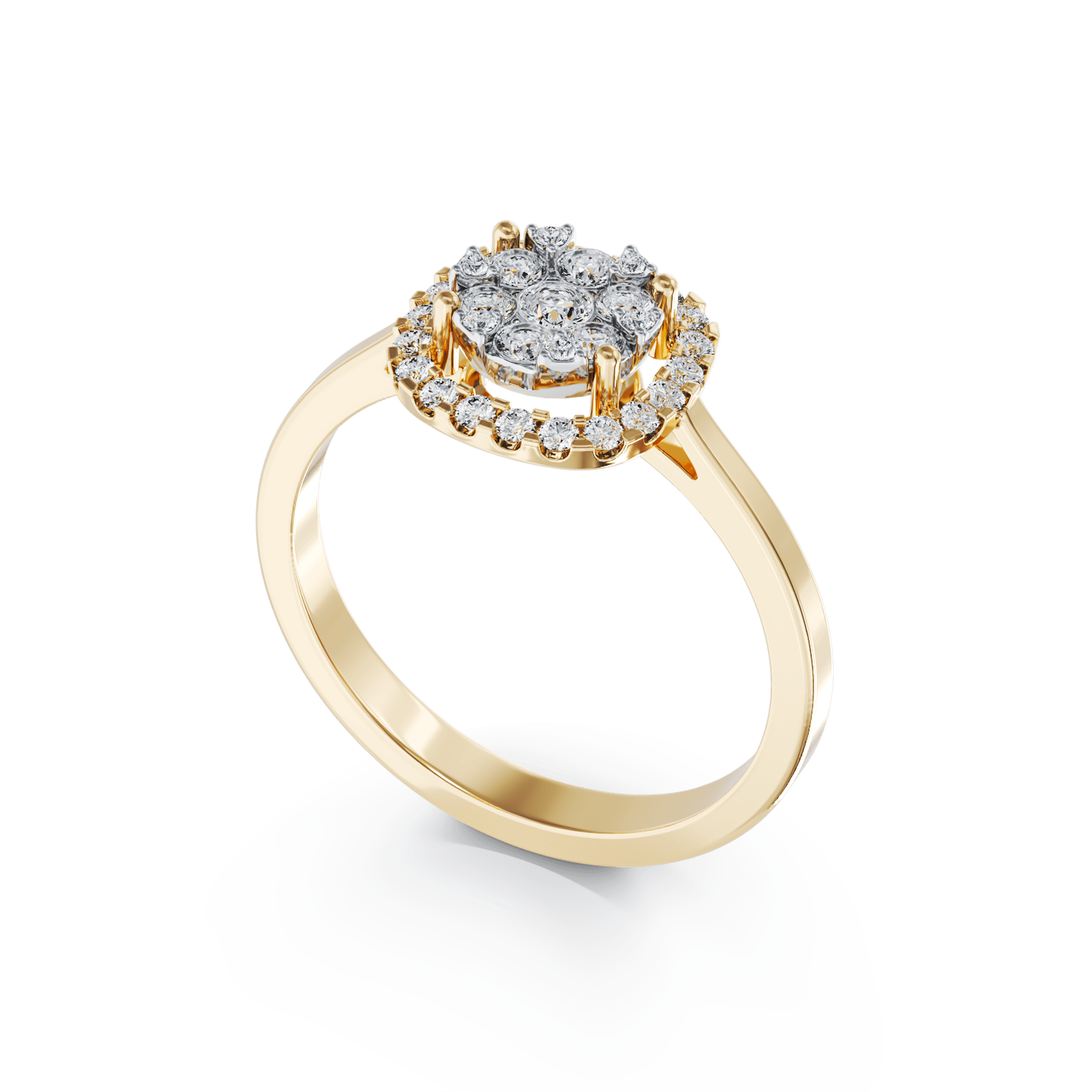 Inel de logodna din aur galben de 18K cu diamante de 0.5ct