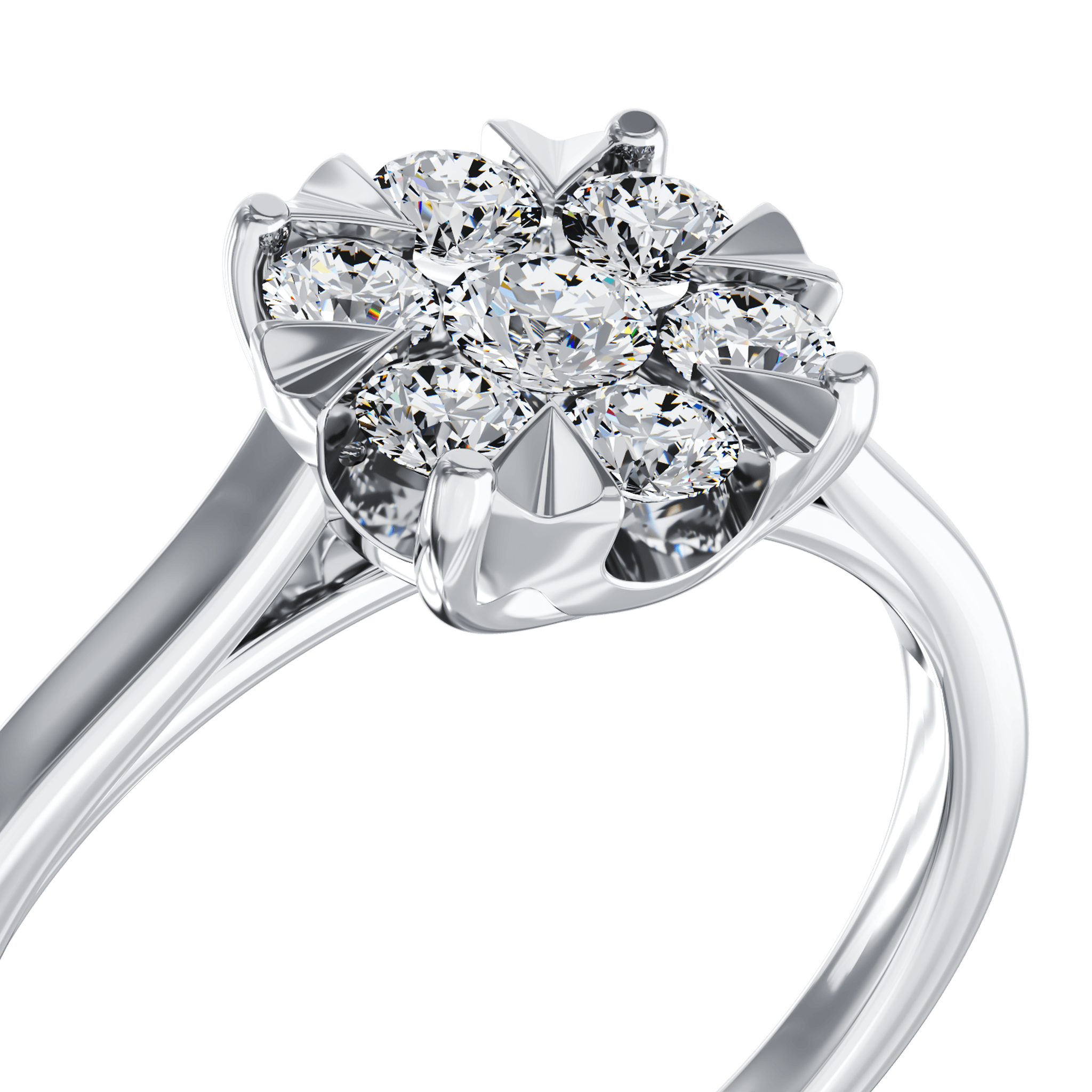 Inel de logodna din aur alb de 18K cu diamante de 0.25ct