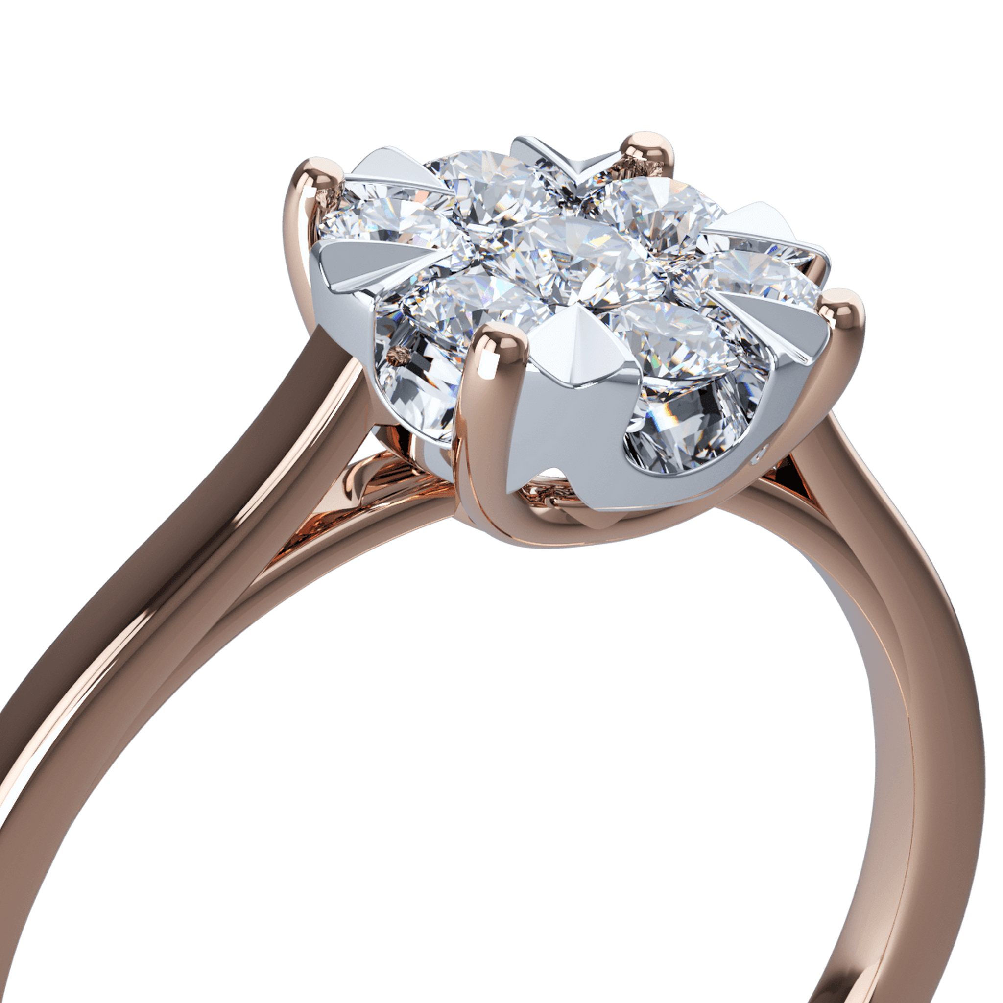 Inel de logodna din aur roz de 18K cu diamante de 0.25ct