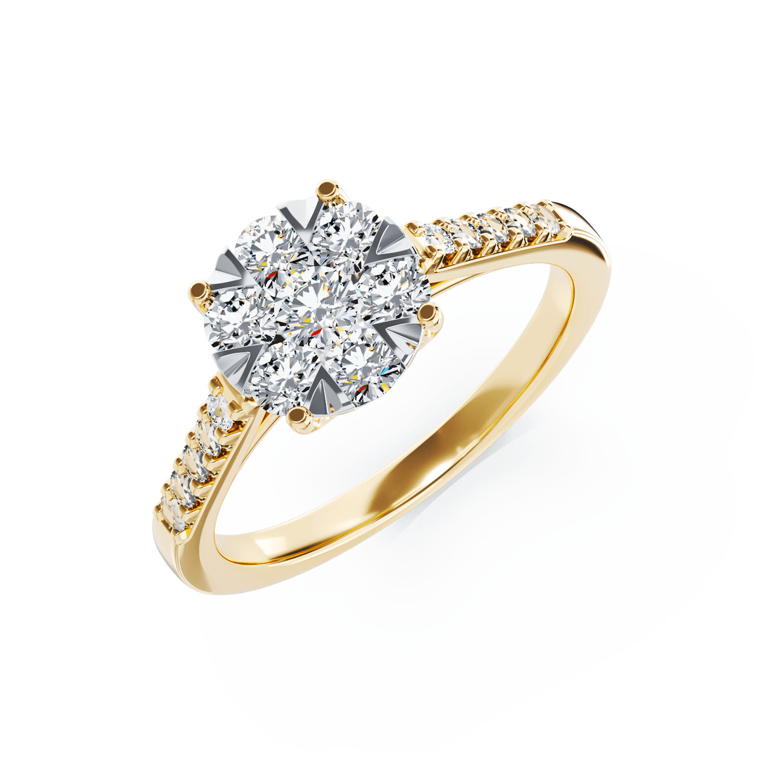 18K yellow gold engagement ring with 0.5ct diamonds