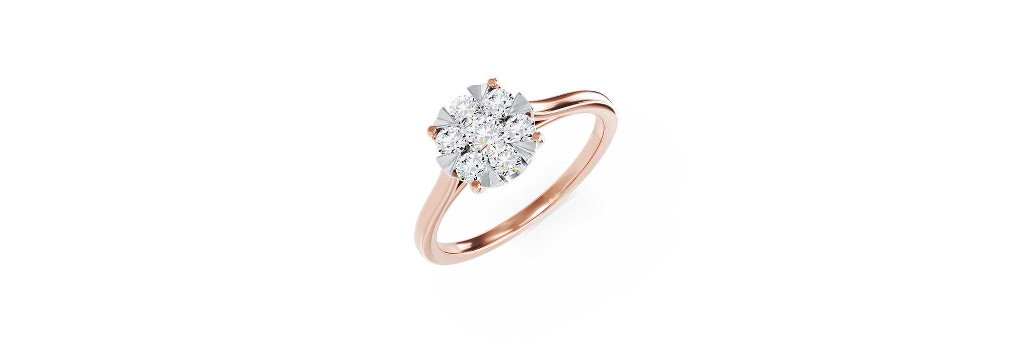 Inel de logodna din aur roz de 18K cu diamante de 0.2ct
