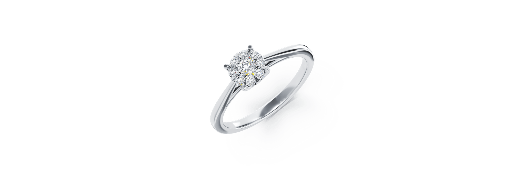 Inel de logodna din aur alb de 18K cu diamante de 0.15ct