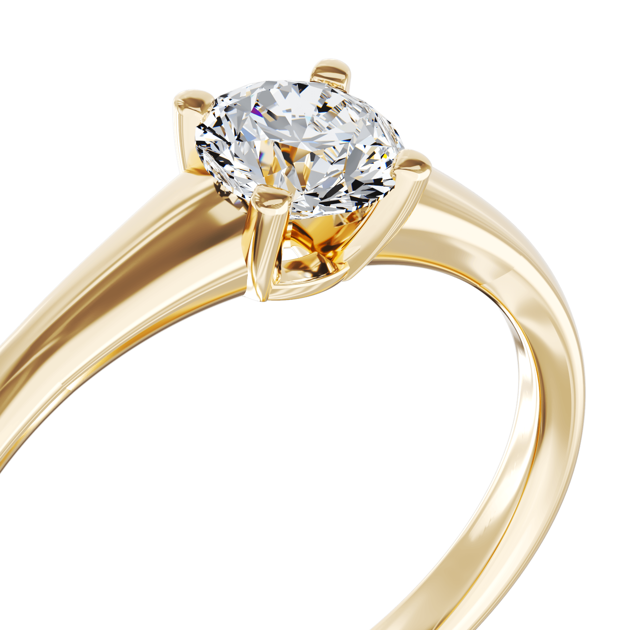 Inel de logodna din aur galben de 18K cu diamant de 0.405ct