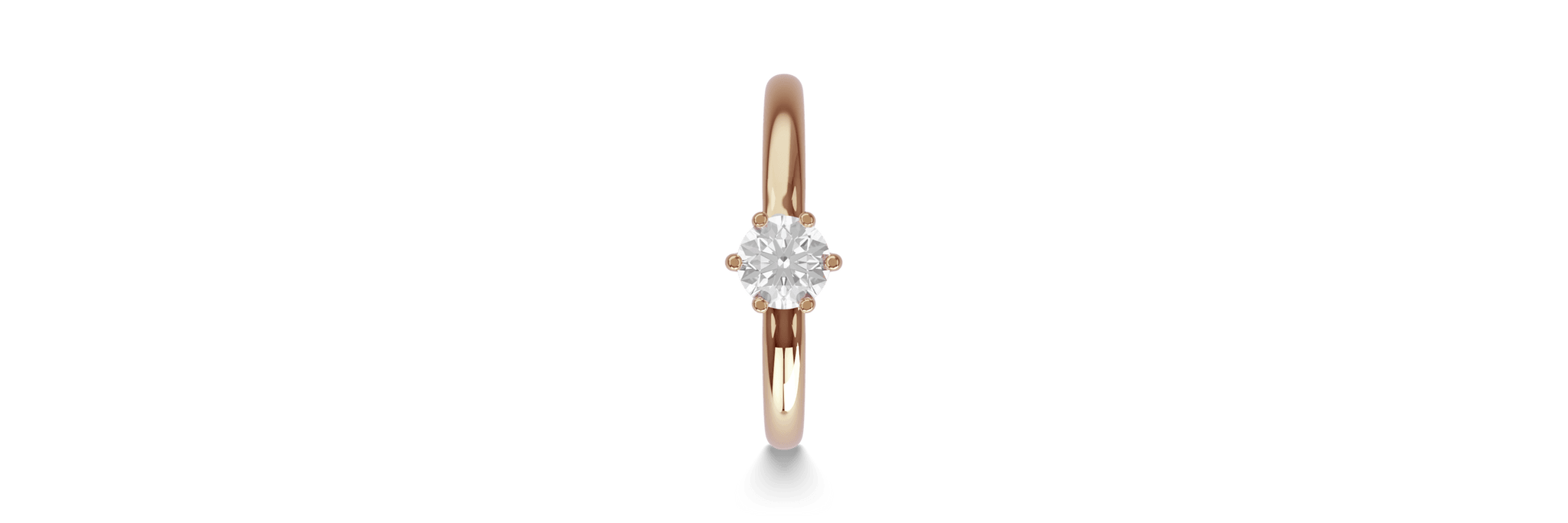 Inel de logodna din aur roz de 18K cu un diamant solitaire de 0.31ct