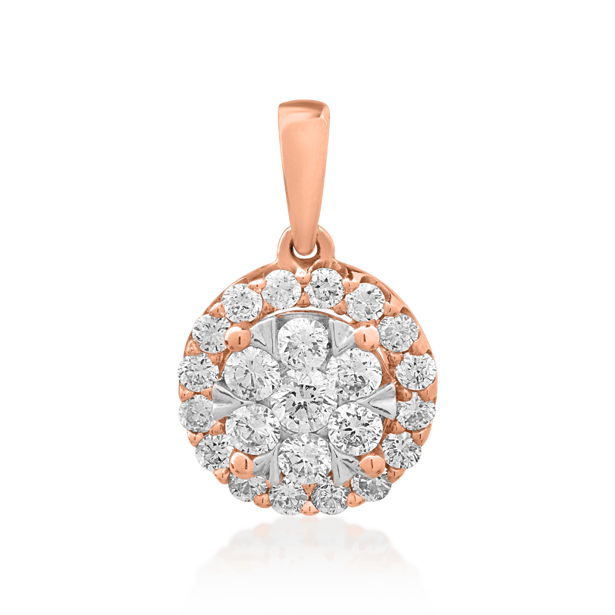 Pandant din aur roz de 18K cu diamante de 0.5ct
