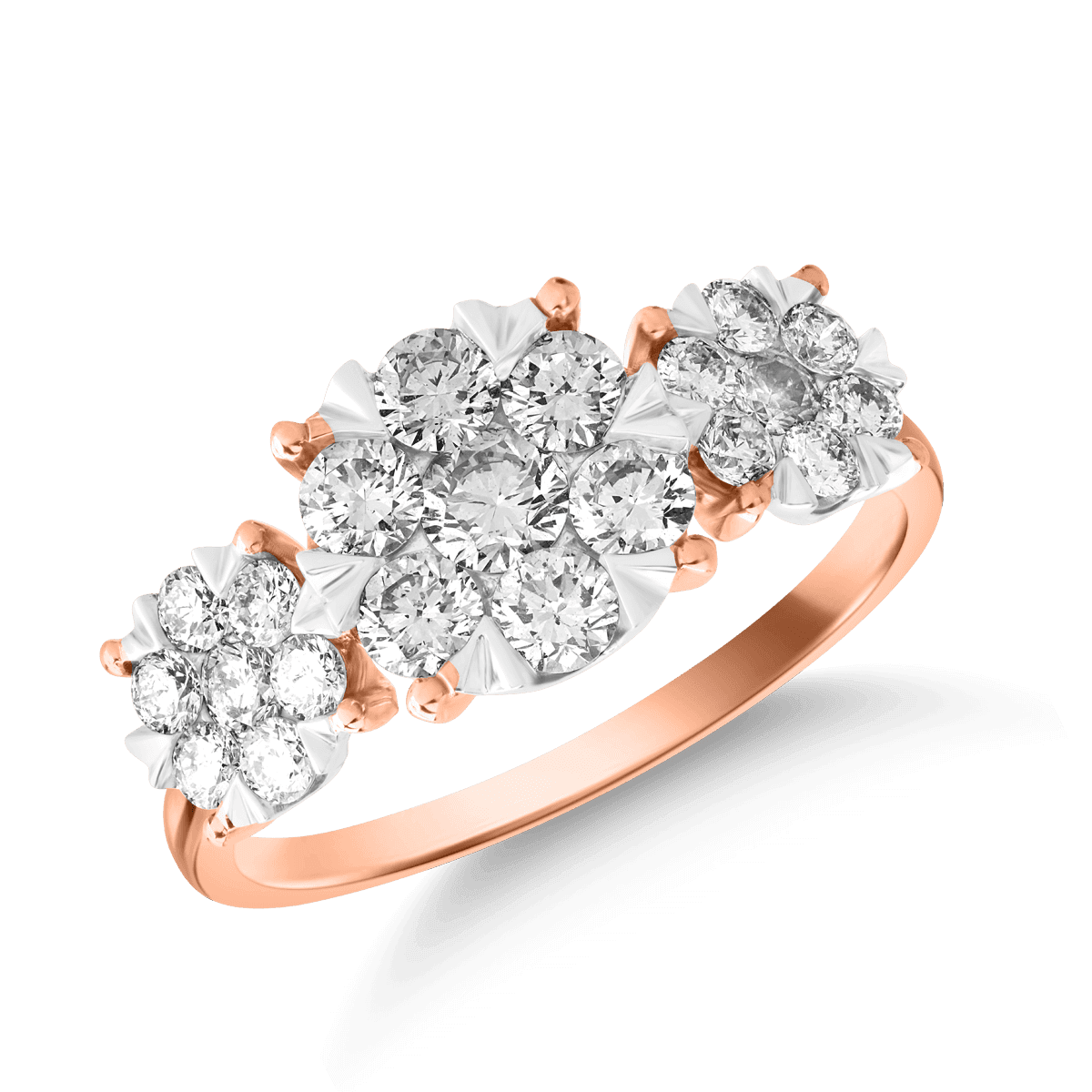 Inel din aur roz de 18K cu diamante de 1ct