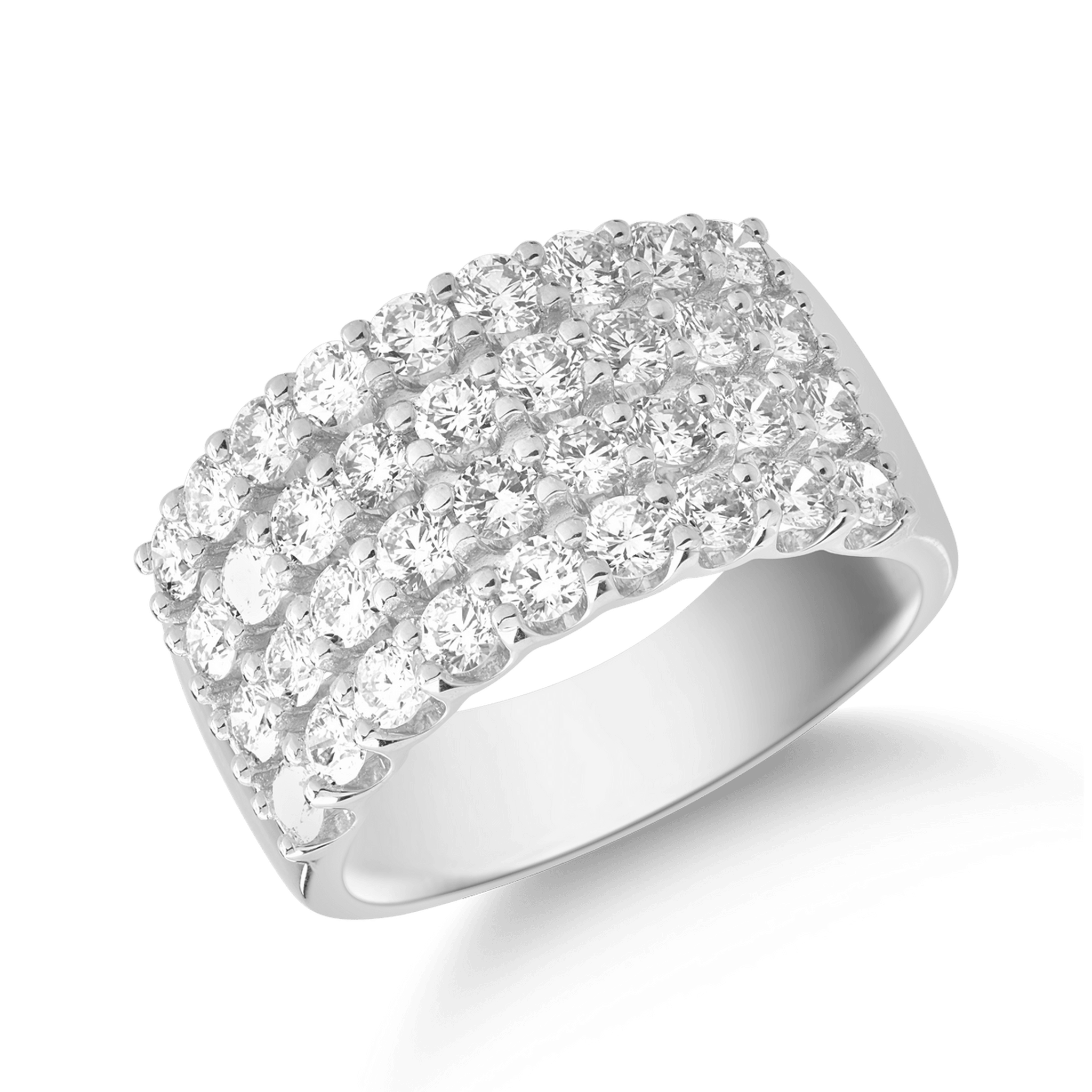Inel din aur alb de 18K cu diamante de 2ct