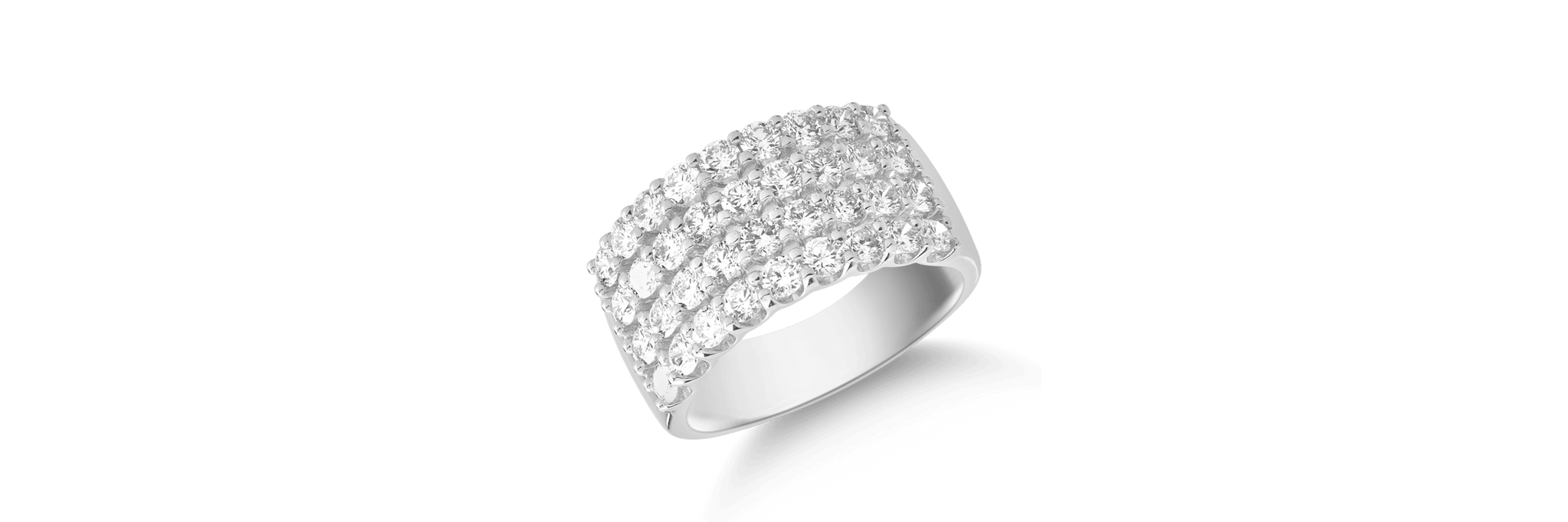 Inel din aur alb de 18K cu diamante de 2ct
