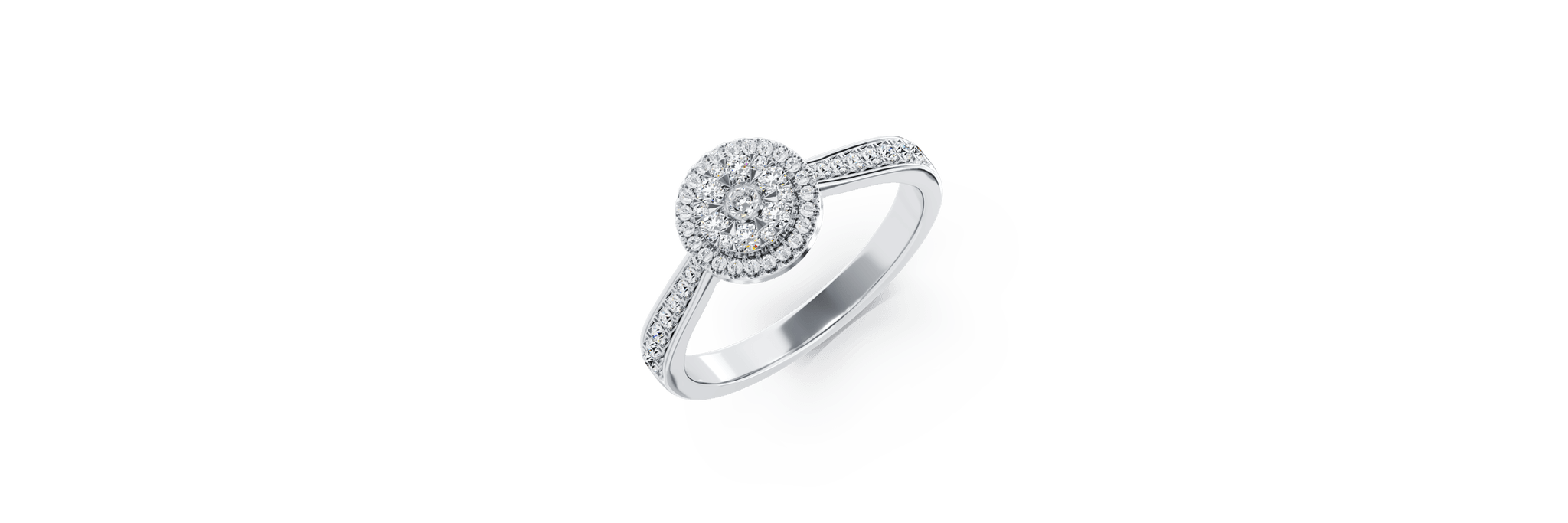 Inel de logodna din aur alb de 18K cu diamante de 0.434ct