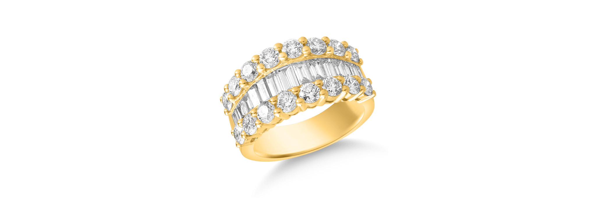 Inel din aur galben de 18K cu diamante de 3.18ct