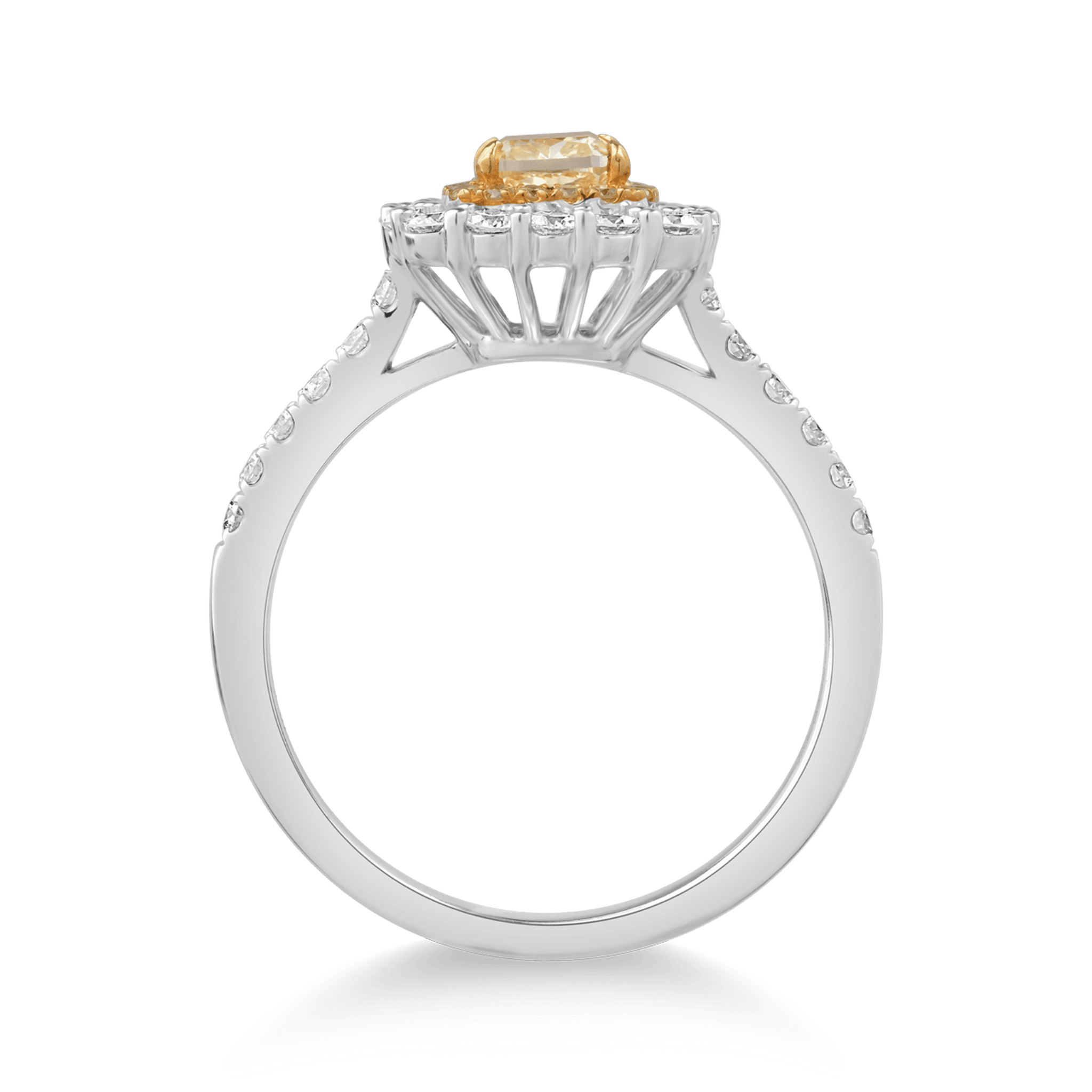 Inel din aur alb de 18K cu diamante de 1.2ct