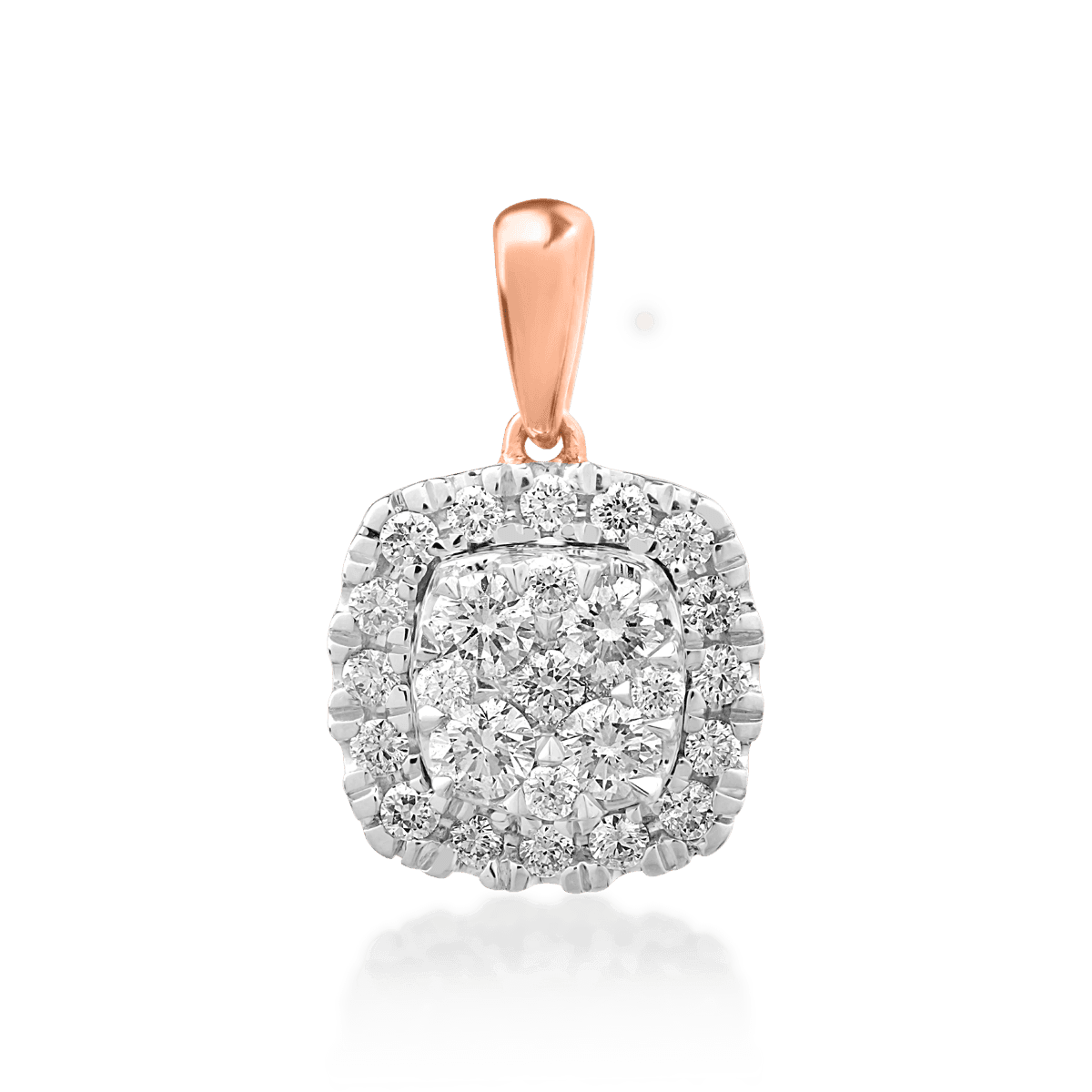 Pandant din aur roz de 18K cu diamante de 0.327ct