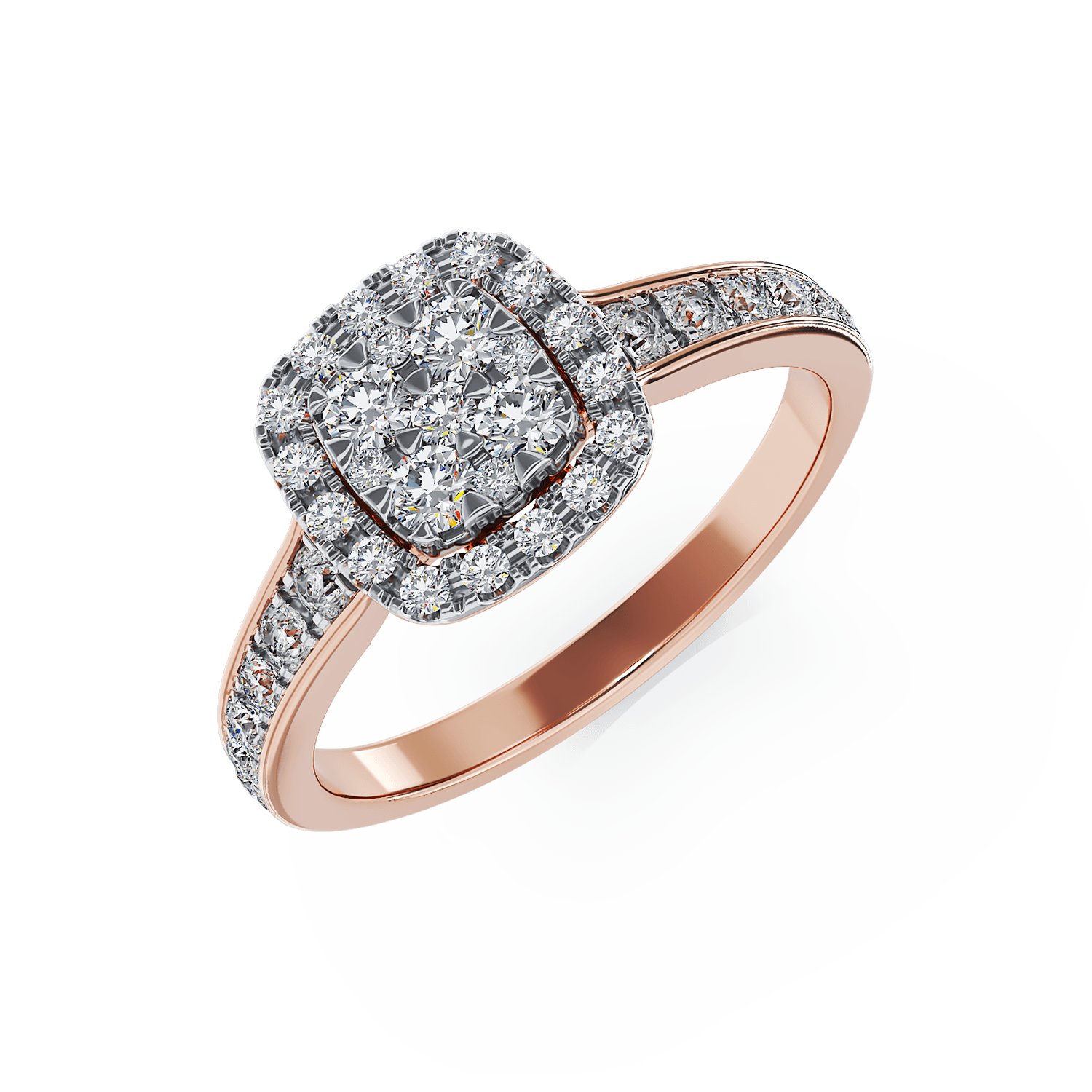 18K rose gold engagement ring with 0.52ct diamonds