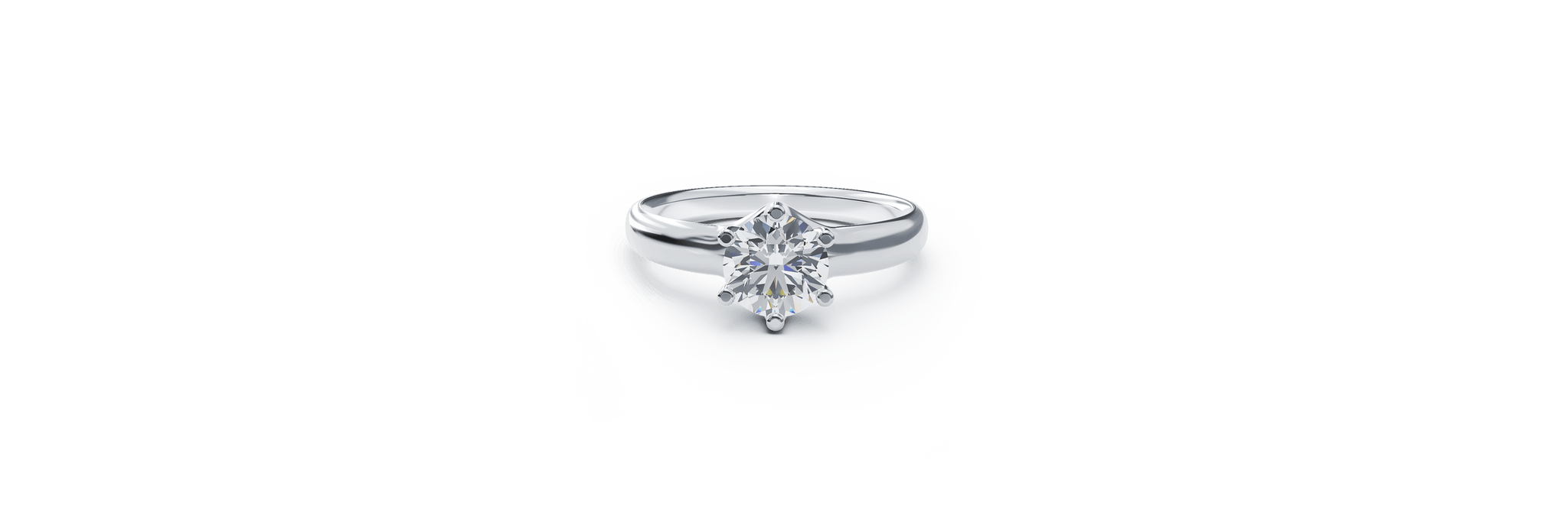 Inel de logodna din aur alb de 18K cu un diamant solitaire de 1ct