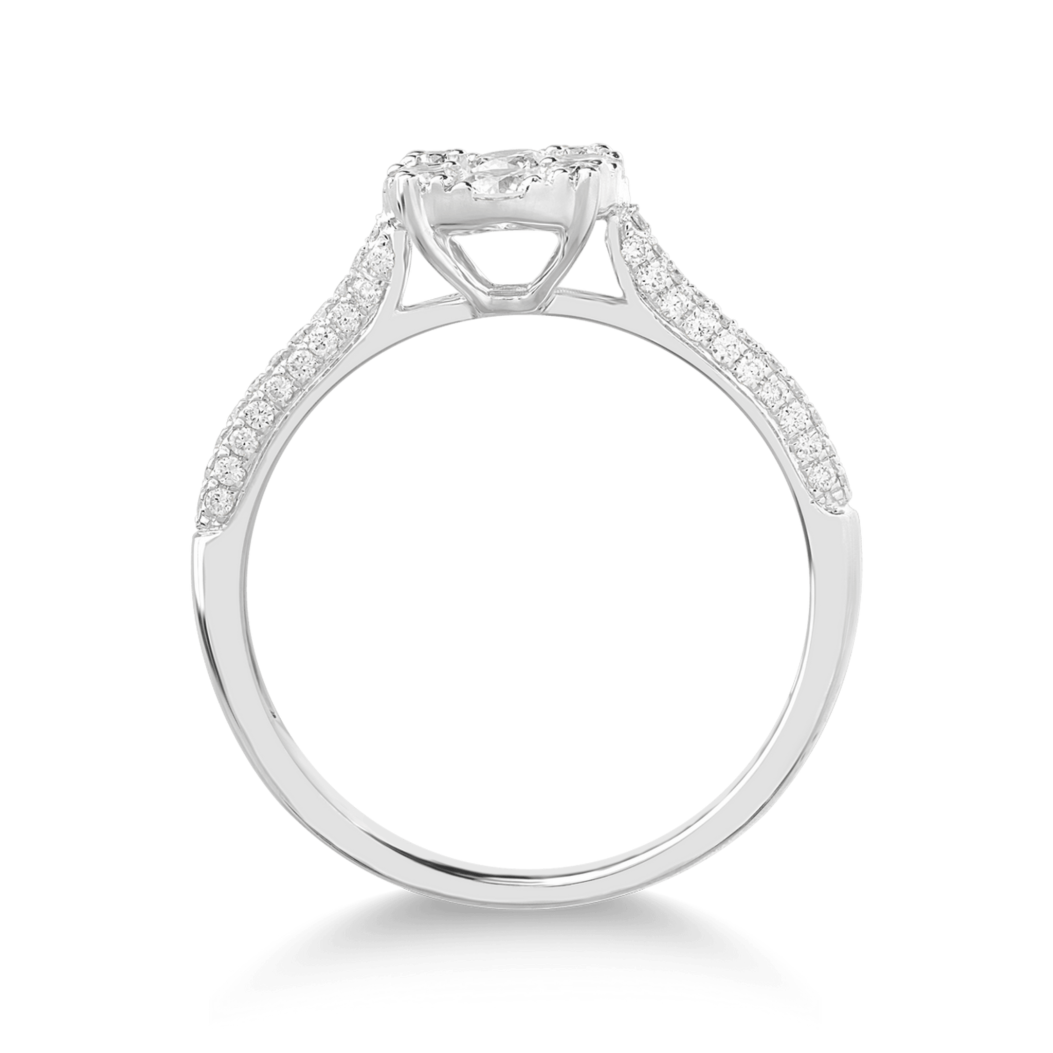 Inel din aur alb de 18K cu diamante de 0.44ct