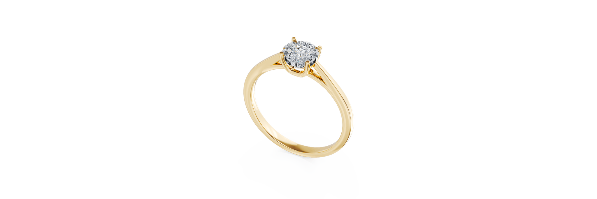 Inel de logodna din aur galben de 18K cu diamante de 0.15ct