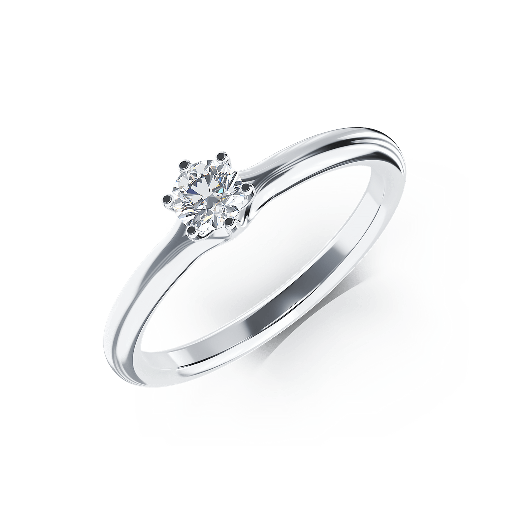 Inel de logodna din platina cu un diamant solitaire de 0.195ct