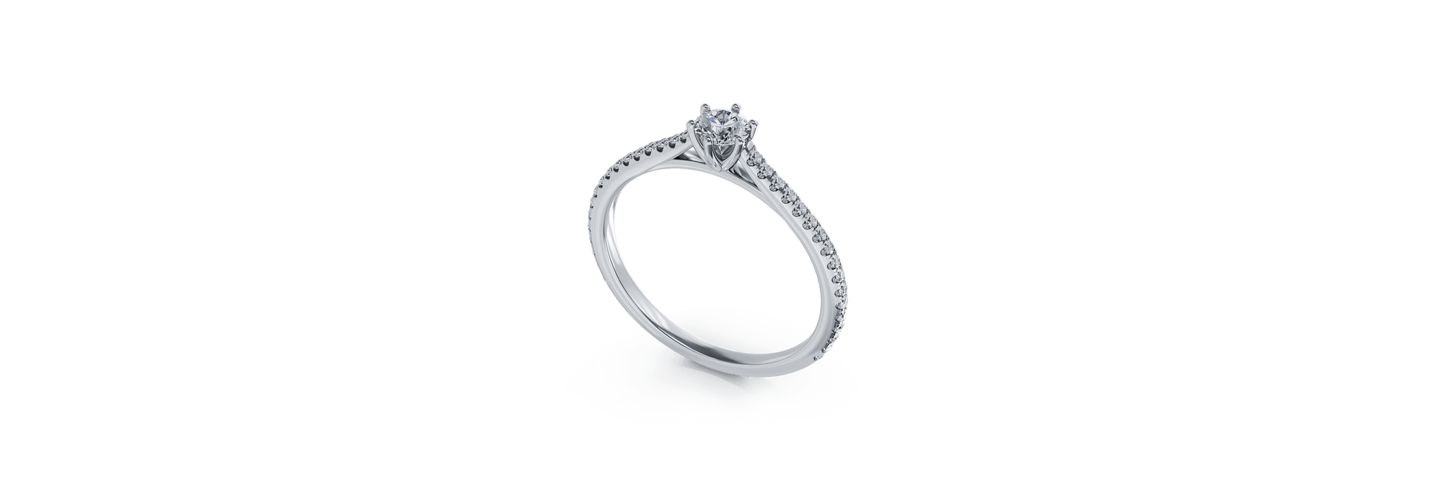 Inel de logodna din platina cu diamant de 0.24ct si diamante de 0.18ct