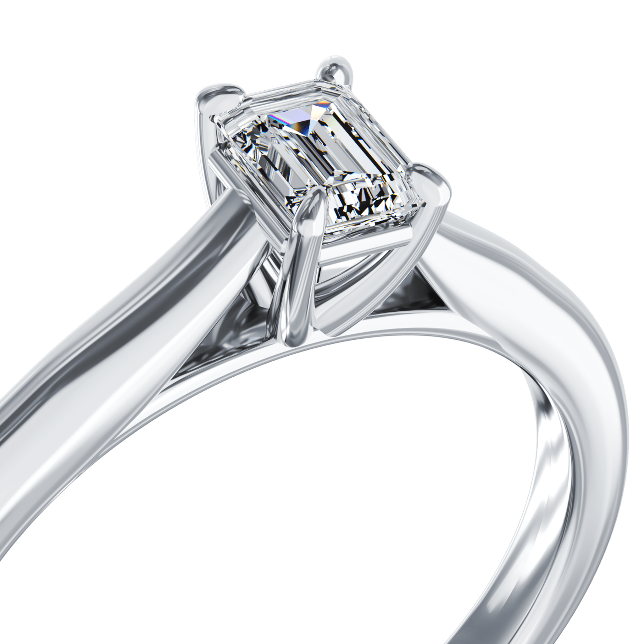Inel de logodna din platina cu un diamant solitaire de 0.256ct