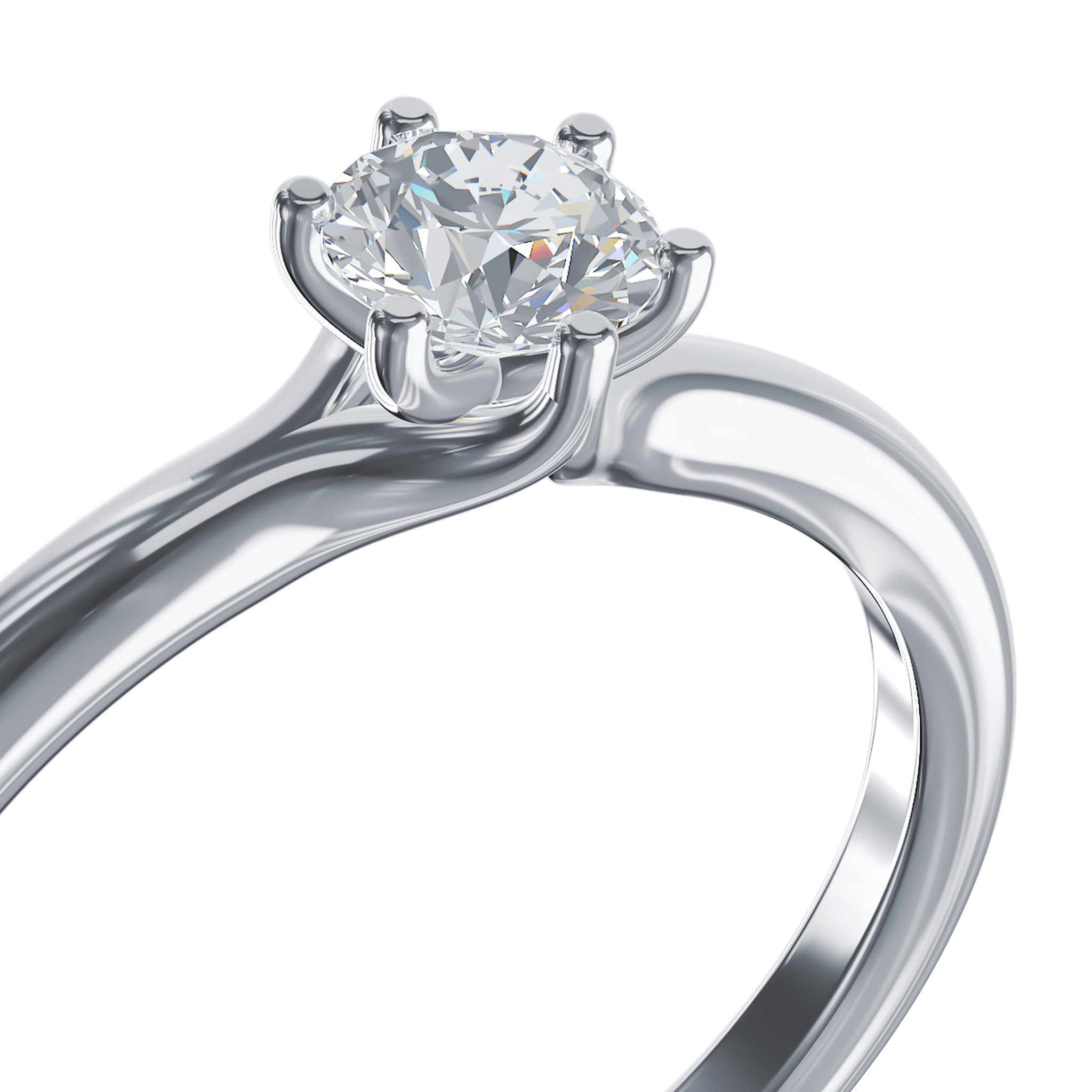 Inel de logodna din platina cu un diamant solitaire de 0.3ct