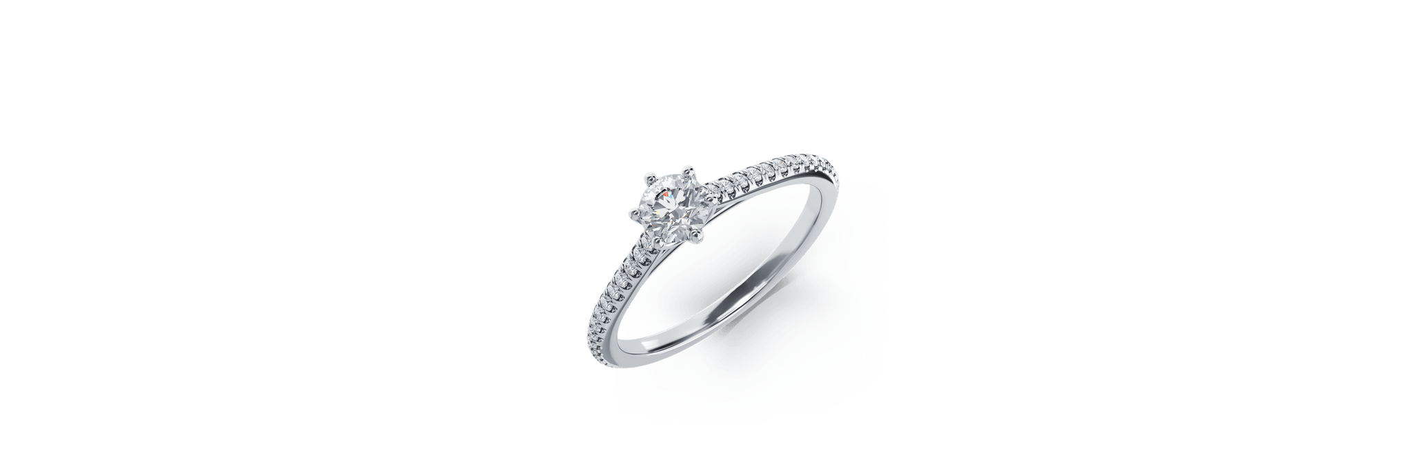 Inel de logodna din platina cu diamant de 0.31ct si diamante de 0.17ct