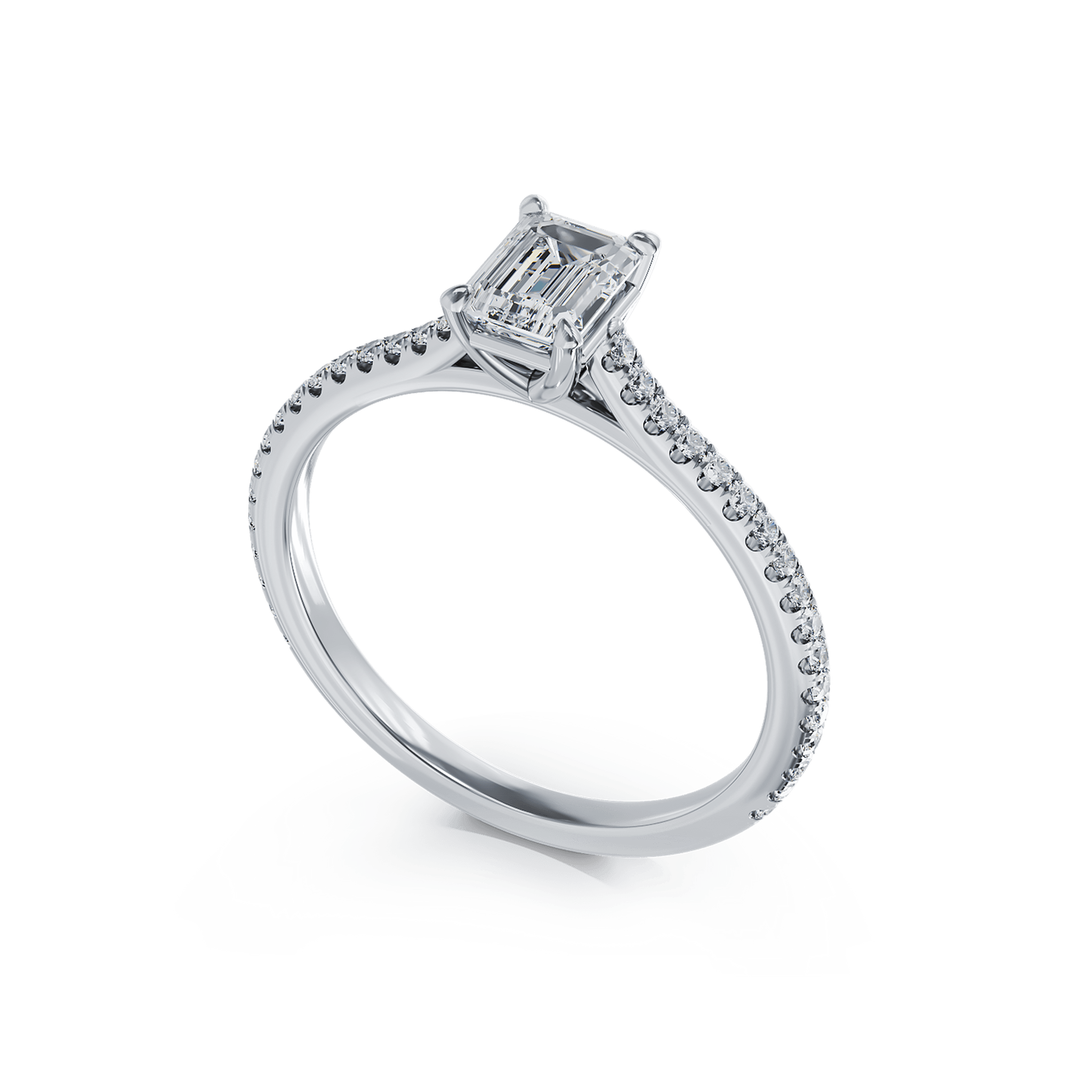 Inel de logodna din platina cu diamant de 0.5ct si diamante de 0.2ct