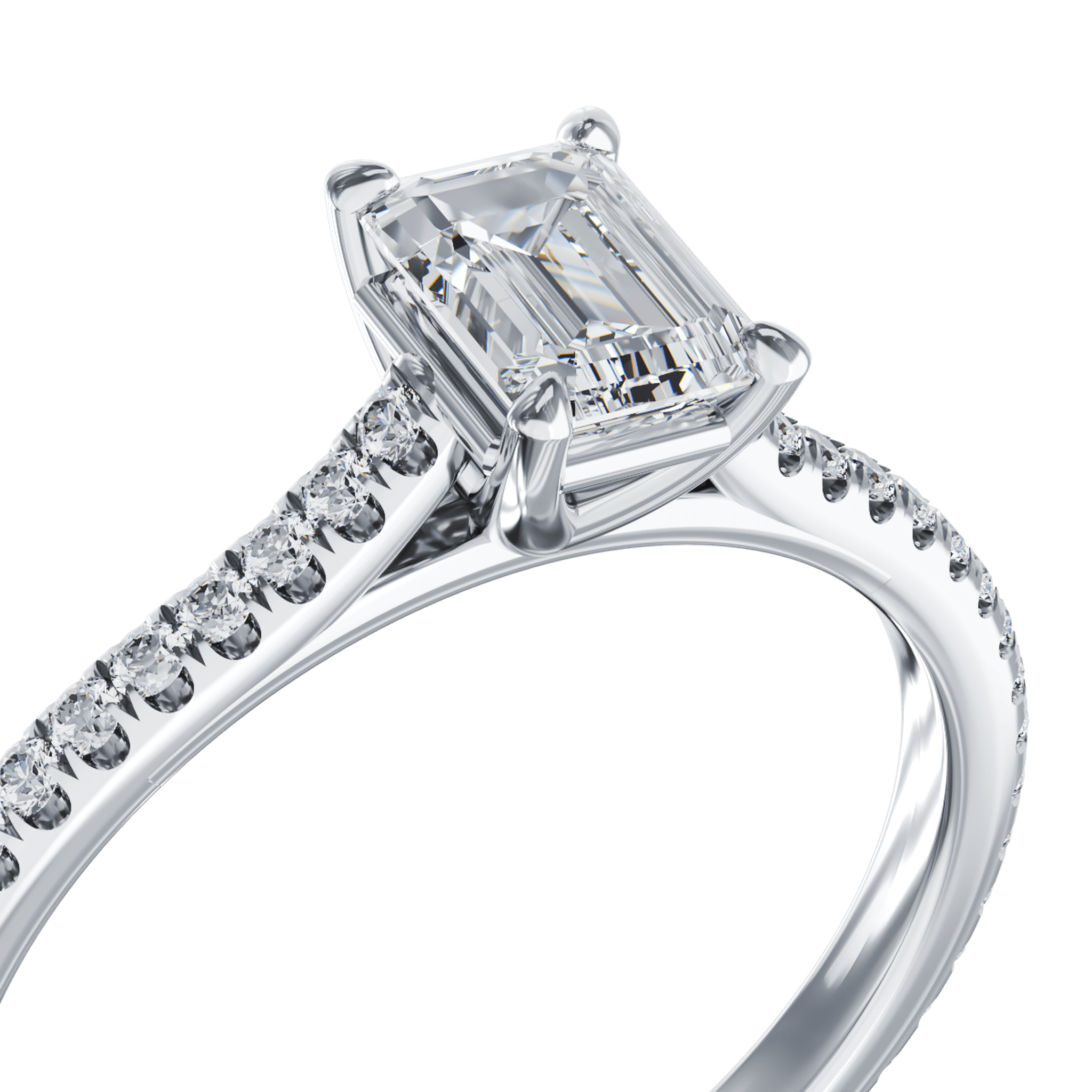 Inel de logodna din platina cu diamant de 0.5ct si diamante de 0.2ct