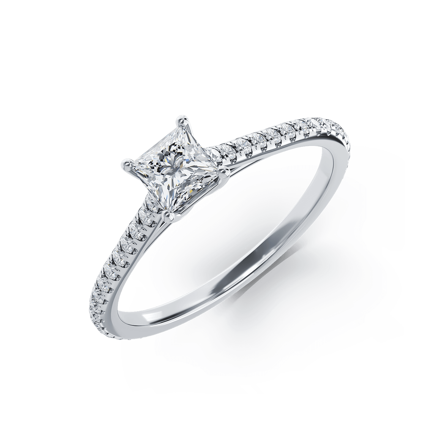 Inel de logodna din platina cu diamant de 0.4ct si diamante de 0.19ct
