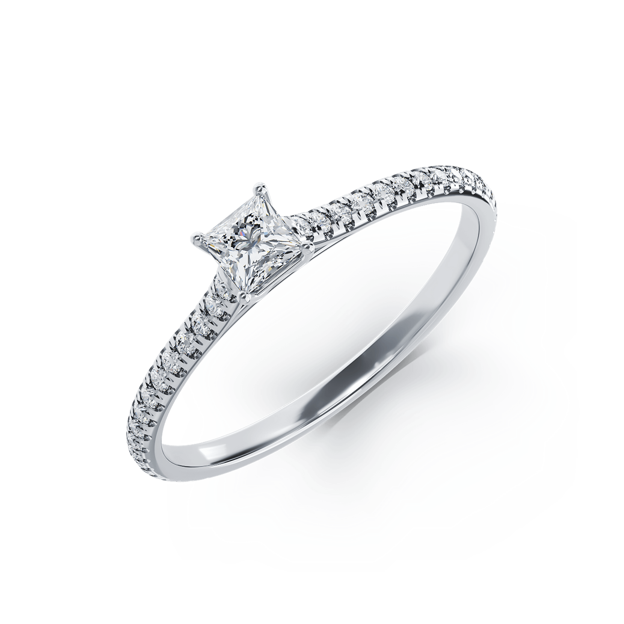Inel de logodna din platina cu diamant de 0.51ct si diamante de 0.19ct
