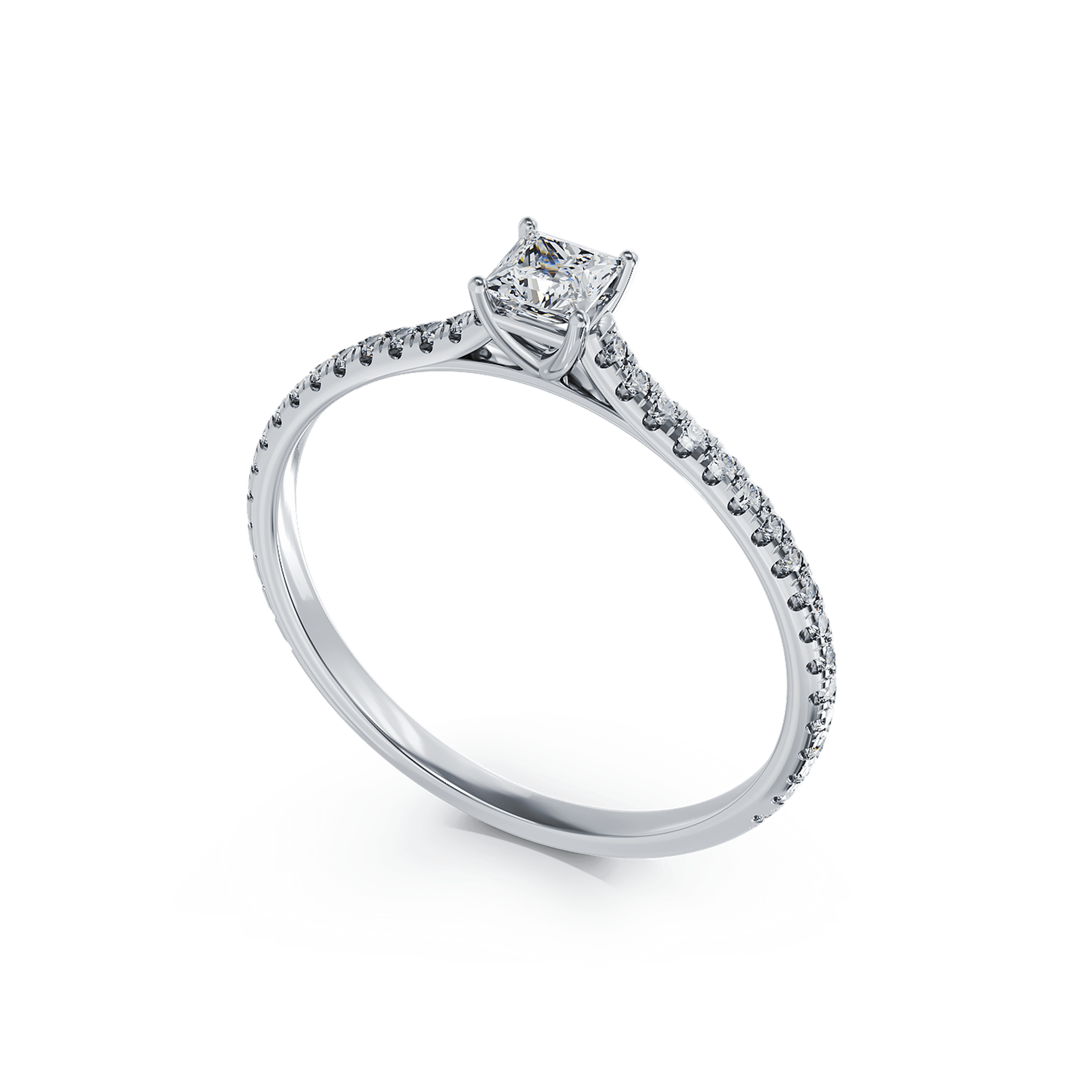 Inel de logodna din platina cu diamant de 0.51ct si diamante de 0.19ct
