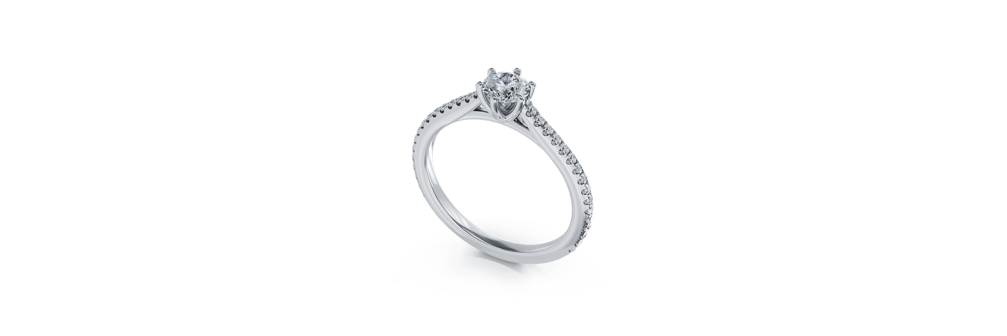 Inel de logodna din platina cu diamant de 0.4ct si diamante de 0.18ct