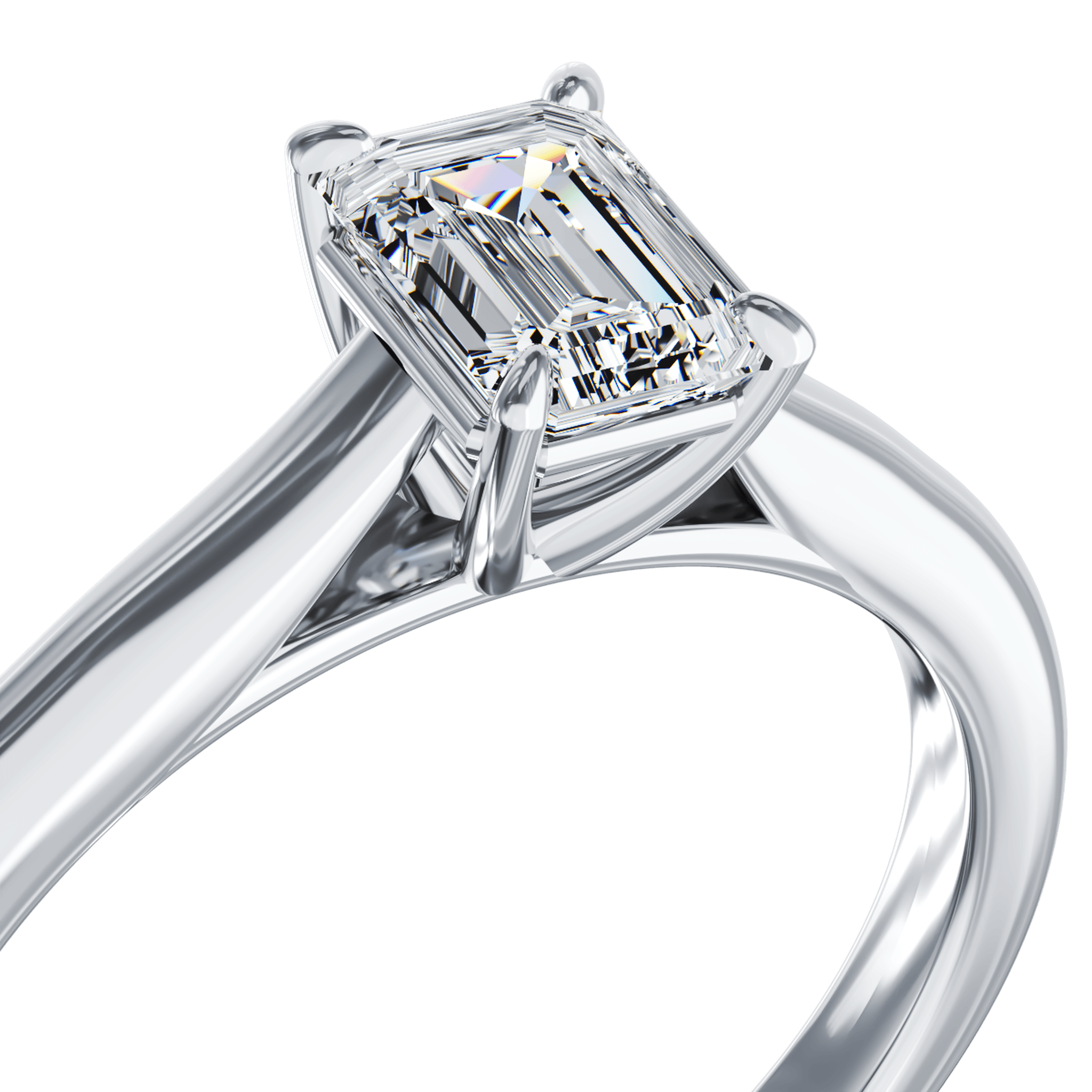 Inel de logodna din platina cu un diamant solitaire de 0.62ct