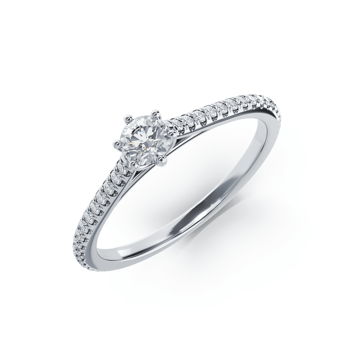 Inel de logodna din platina cu diamant de 0.2ct si diamante de 0.167ct