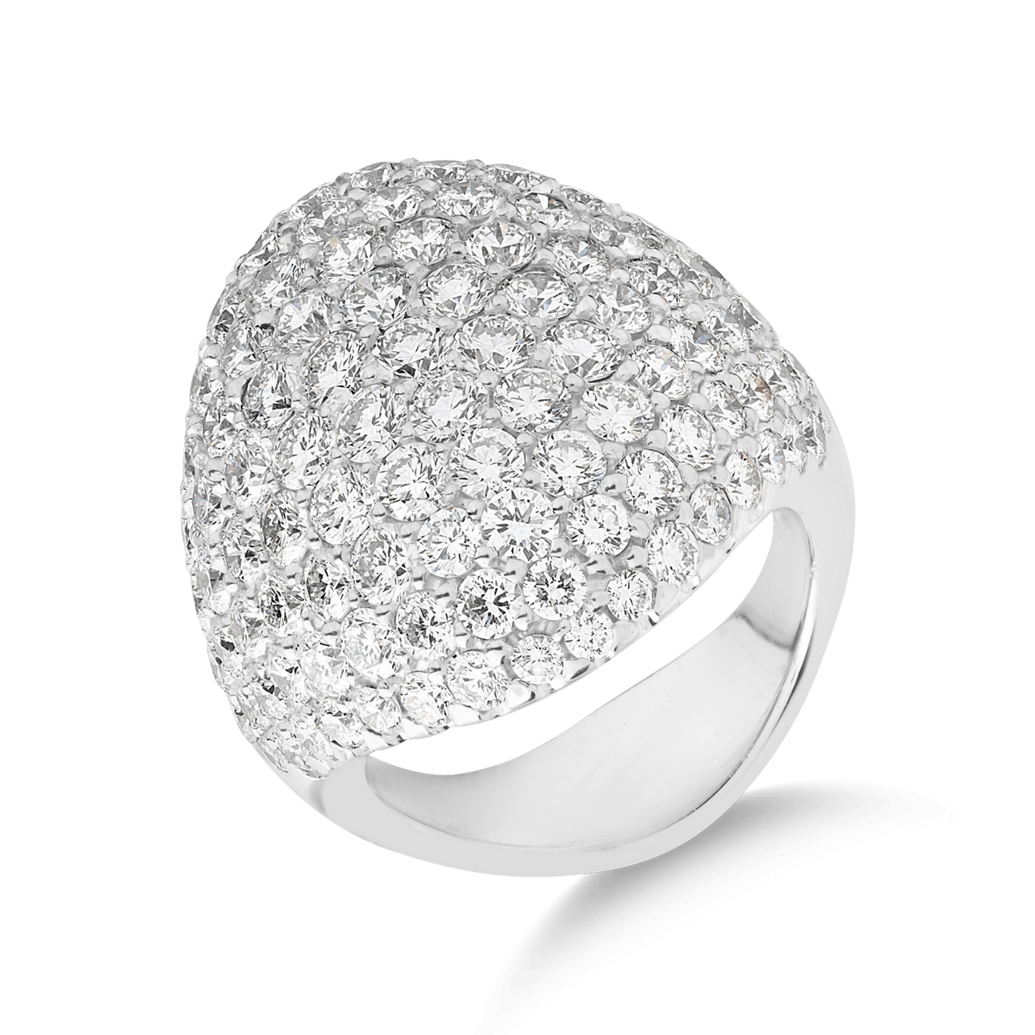 Inel din aur alb de 18K cu diamante de 7.48ct