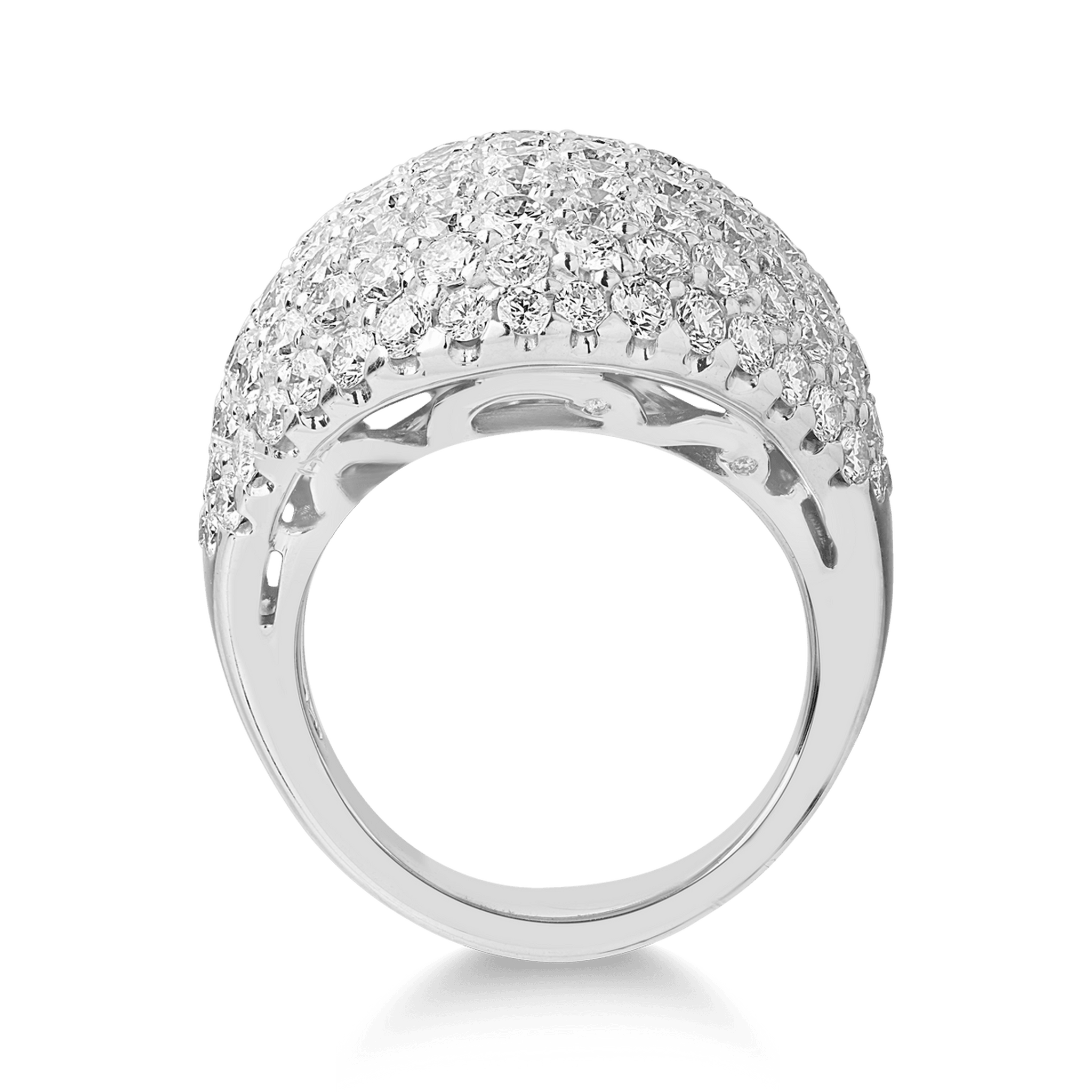 Inel din aur alb de 18K cu diamante de 7.48ct
