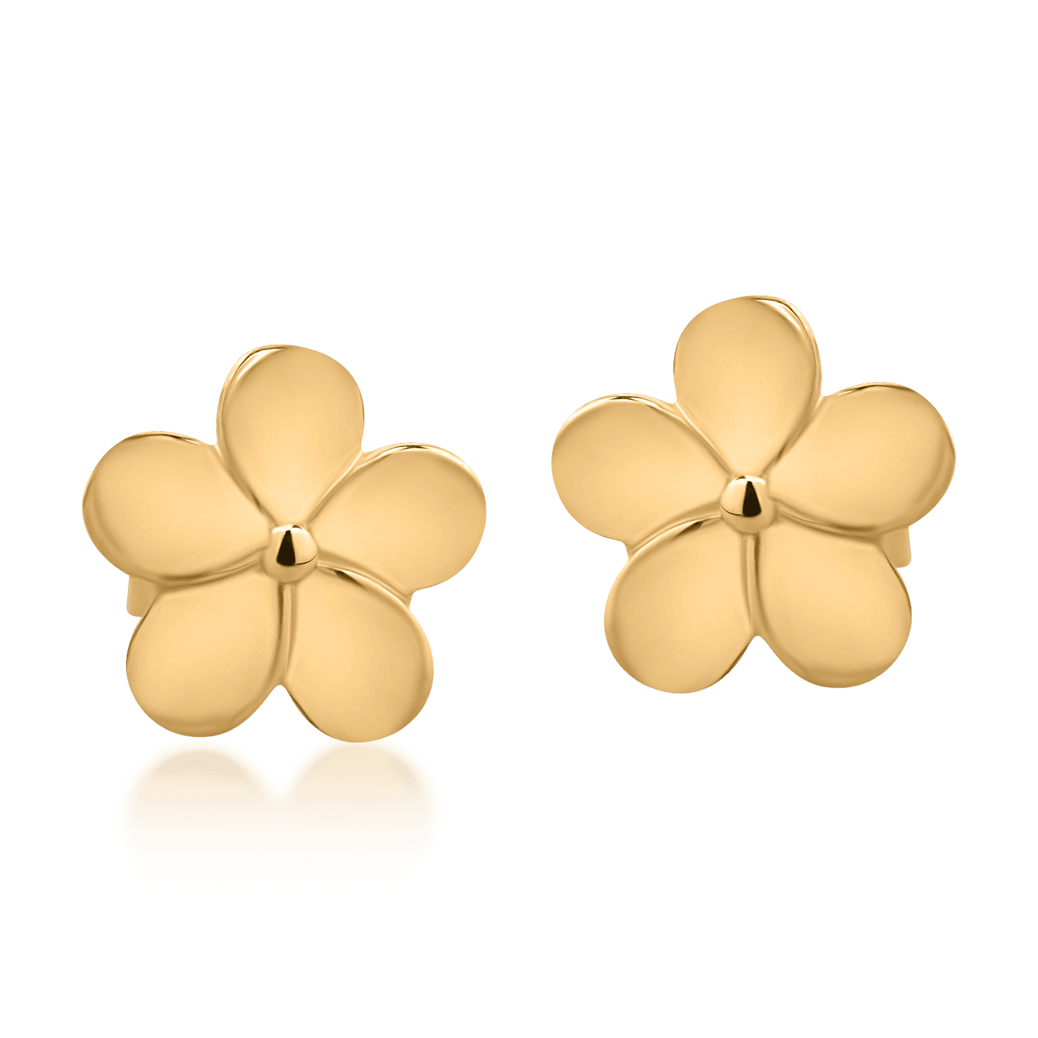 Cercei floare din aur galben de 14K