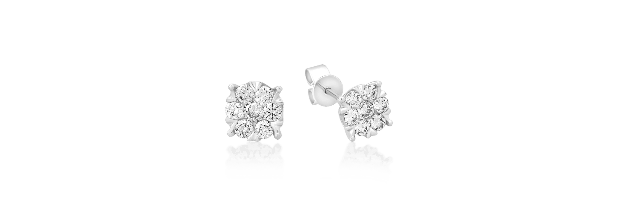 Cercei din aur alb de 18K cu diamante de 0.5ct