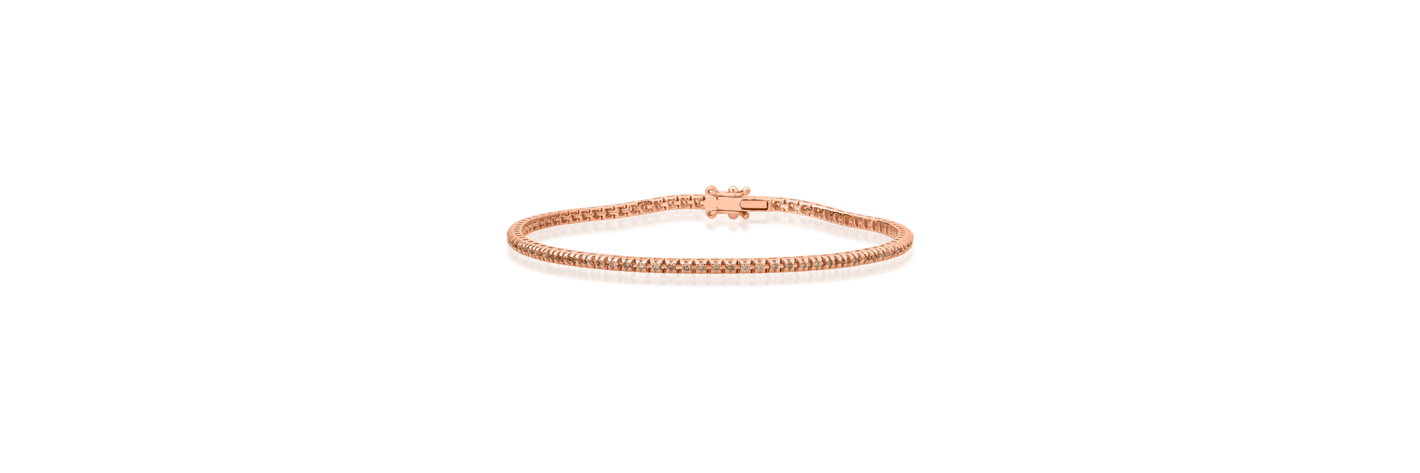 Bratara tennis din aur roz de 18K cu diamante maro de 0.7ct
