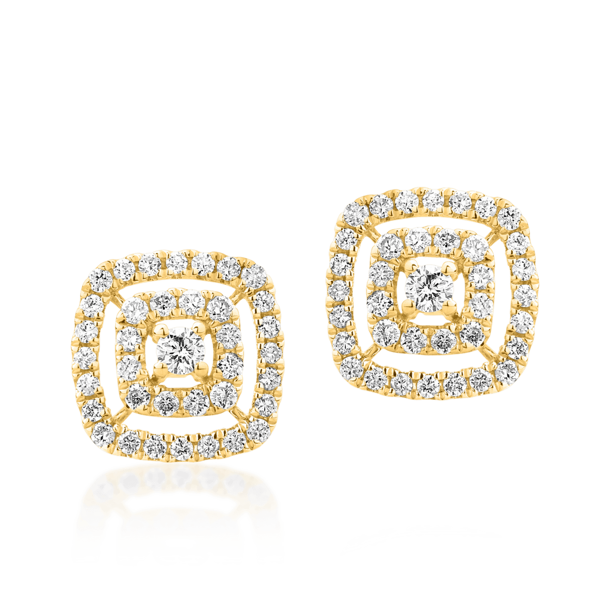 Cercei din aur galben de 14K cu diamante de 0.36ct