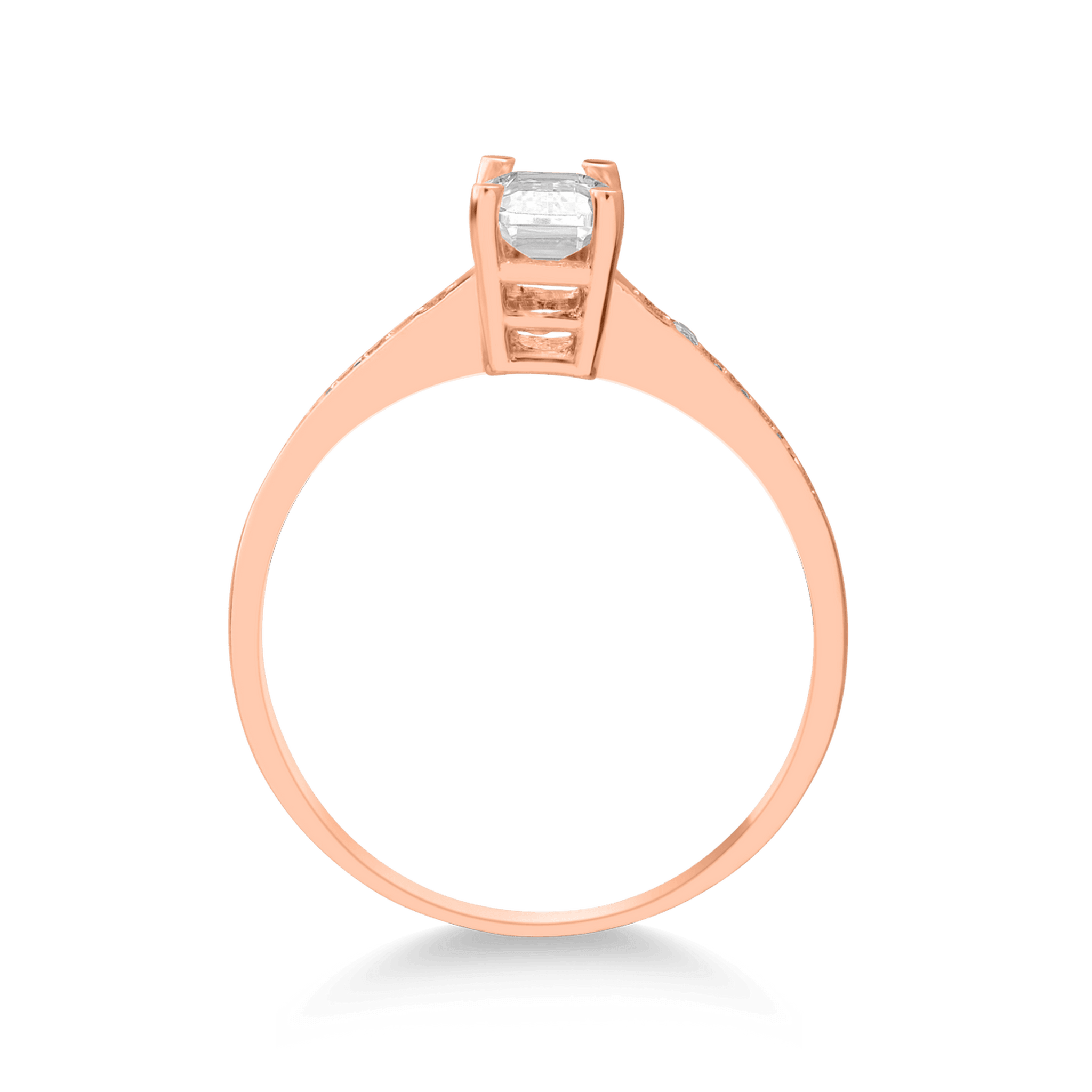 Inel de logodna din aur roz de 14K